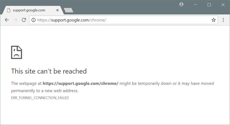 What is err connection failed?