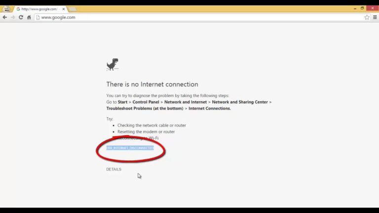 What is err internet disconnected mean?
