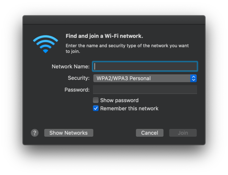 What is hidden network password?