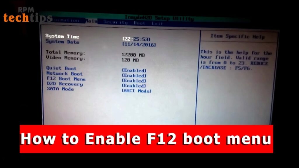 How do I enable the F12 boot menu? | TechDiy.info