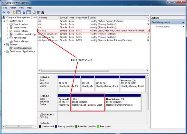 Em qual partição o Windows está armazenado?