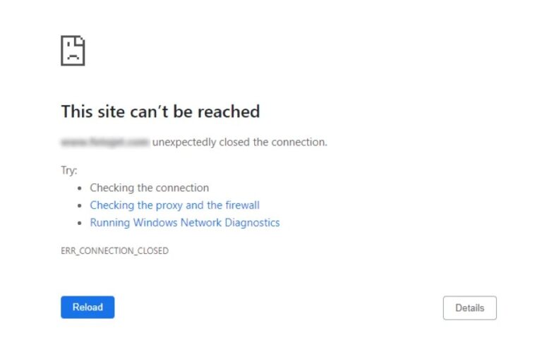 Why do I keep getting Err_Connection_Closed?