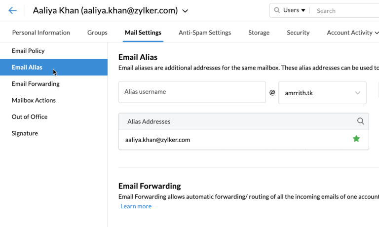 Do alias emails have their own inbox?