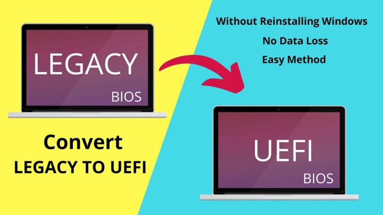 How do I change BIOS from Legacy to UEFI without data loss?