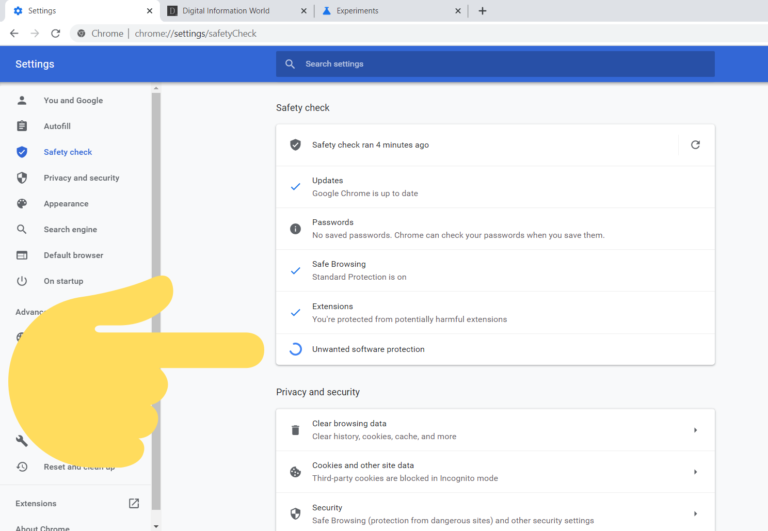 What is Google reset and cleanup?