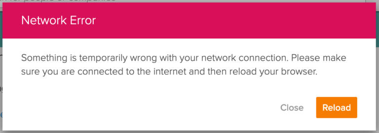 What is network connection error?