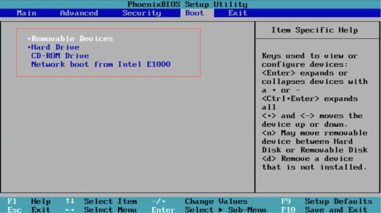 Why is BIOS not saving boot order?