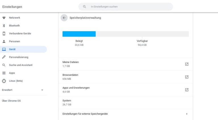 Wie viel GB sollte ein Chromebook haben?