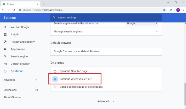 Will Chrome reopen tabs after restart?