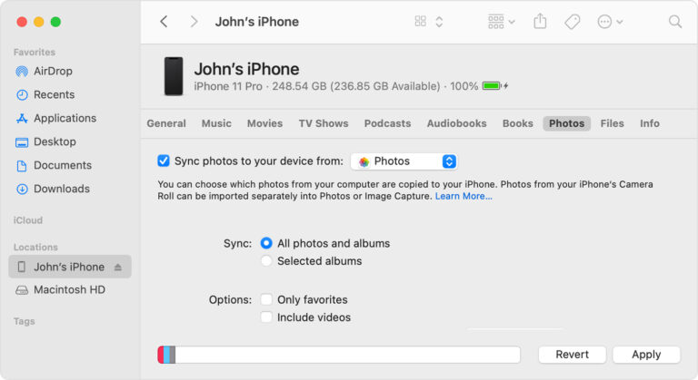 Do photos sync from iPhone to computer?