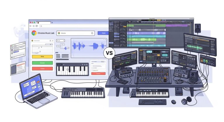 Chrome Music Lab vs Traditional Music Software: Web-Based Tools vs DAWs